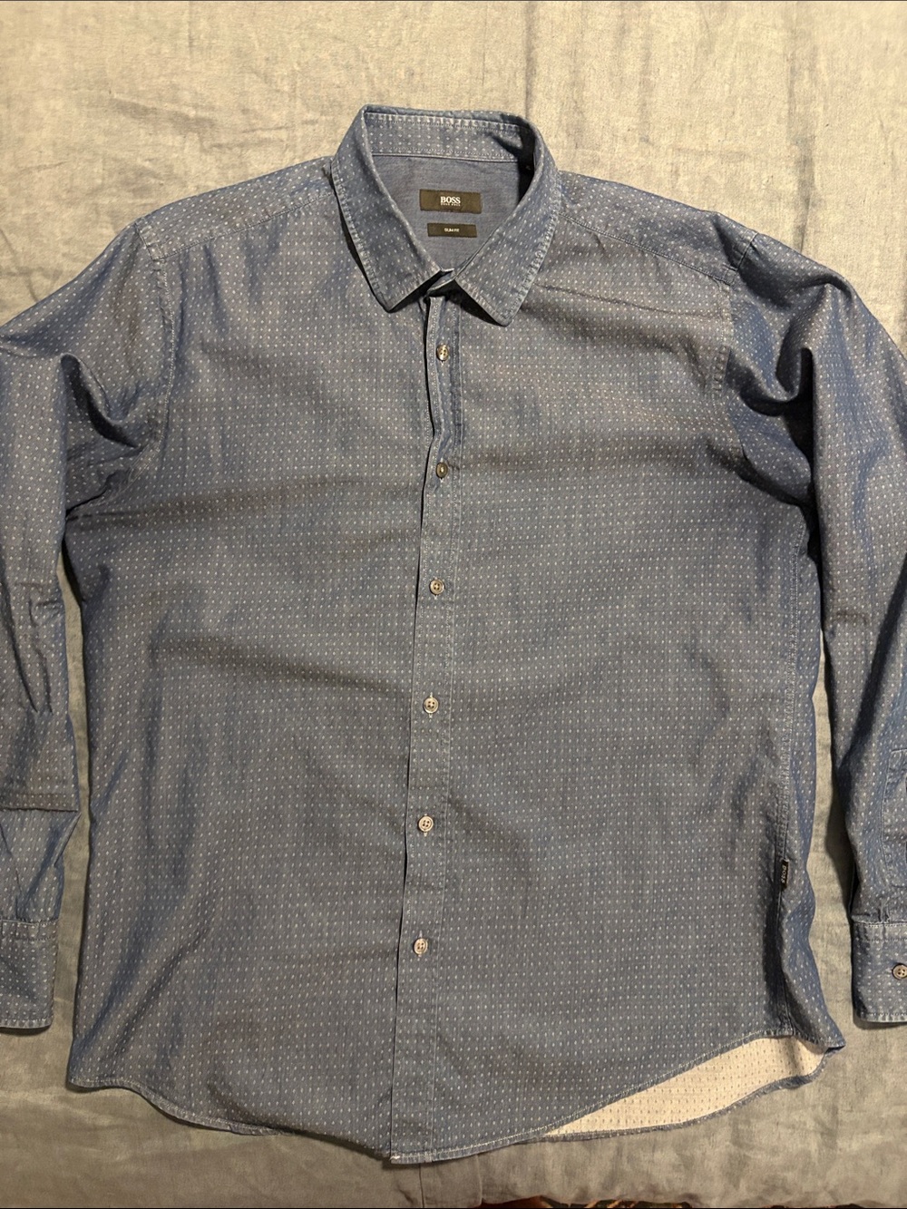 Boss Men’s Blue Microdot Dress Shirt